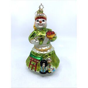 Christopher Radko "Snomo Arigato" Glass Ornament Snowmen Around The World 2003